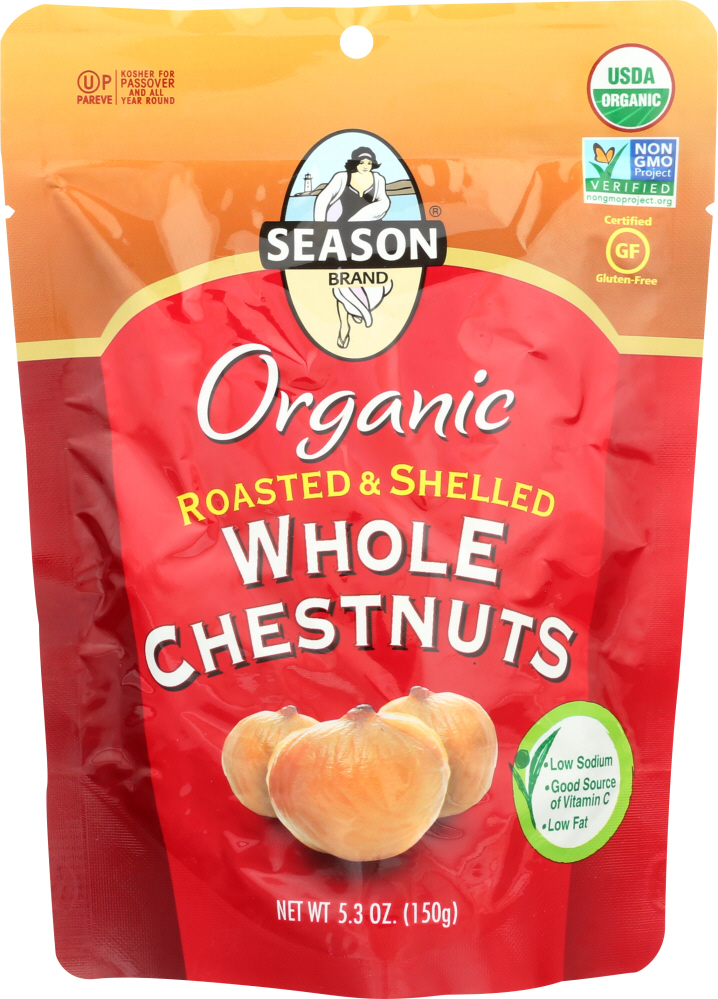 SEASON BRAND: Roasted & Peeled Whole Chestnuts, 5.30 oz - 0070303054802