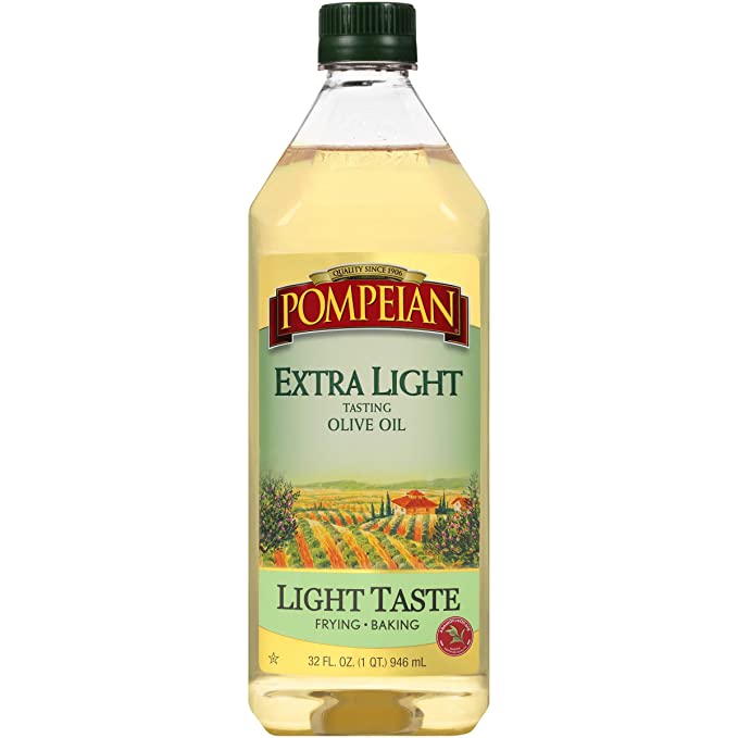  Pompeian Light Taste Olive Oil, Light, Subtle Flavor, Perfect for Frying & Baking, Naturally Gluten Free, Non-Allergenic, Non-GMO, 32 FL. OZ.  - 070404000272