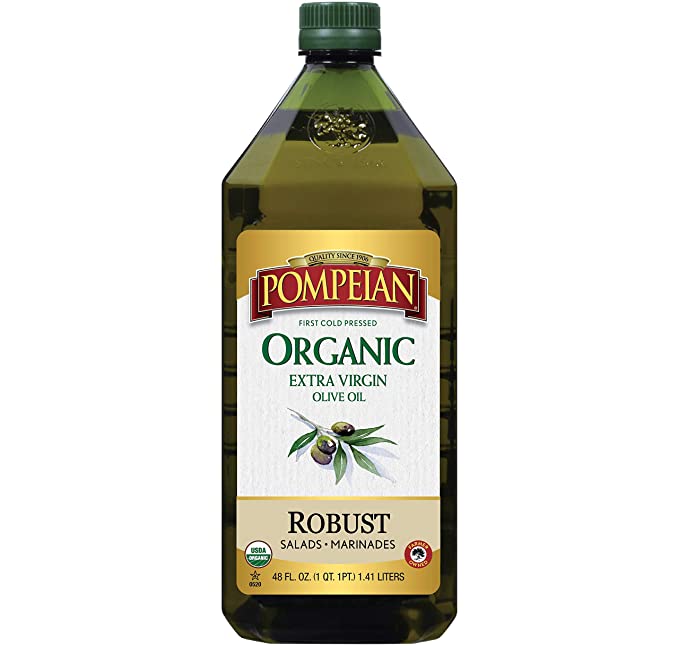  Pompeian USDA Organic Robust Extra Virgin Olive Oil, First Cold Pressed, Full-Bodied Flavor, Perfect for Salad Dressings & Marinades, 48 FL. OZ.  - 070404001965
