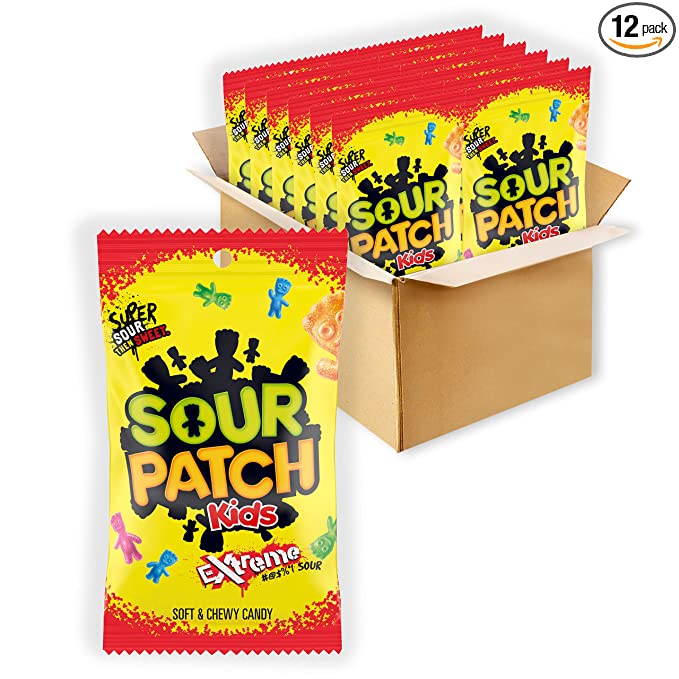 SOUR PATCH KIDS Candy, Extreme Flavor, 12 Bags (7.2 oz.) - 070462431391