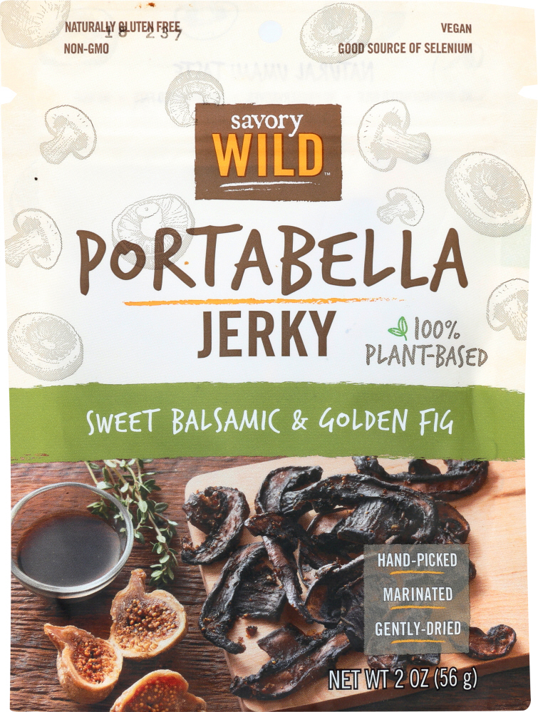 SAVORY WILD: Jerky Portabella Balsamic Fig, 2 oz - 0070475870002