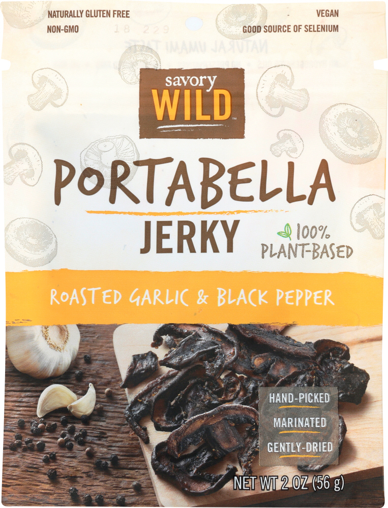 Roasted Garlic & Black Pepper Portabella Jerky, Roasted Garlic & Black Pepper - 070475870019