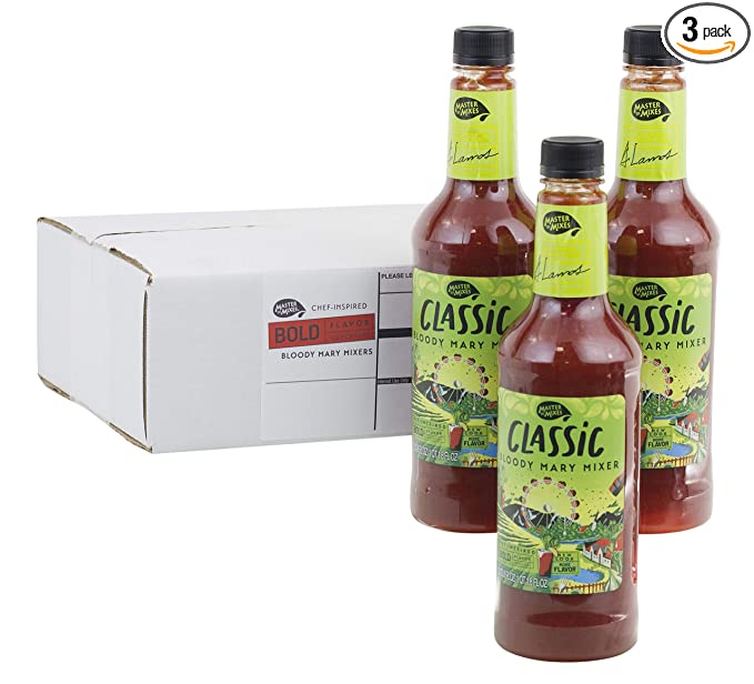 Master of Mixes Classic Bloody Mary Drink Mix, Ready To Use, 1 Liter Bottle (33.8 Fl Oz), Pack of 3  - 070491032095