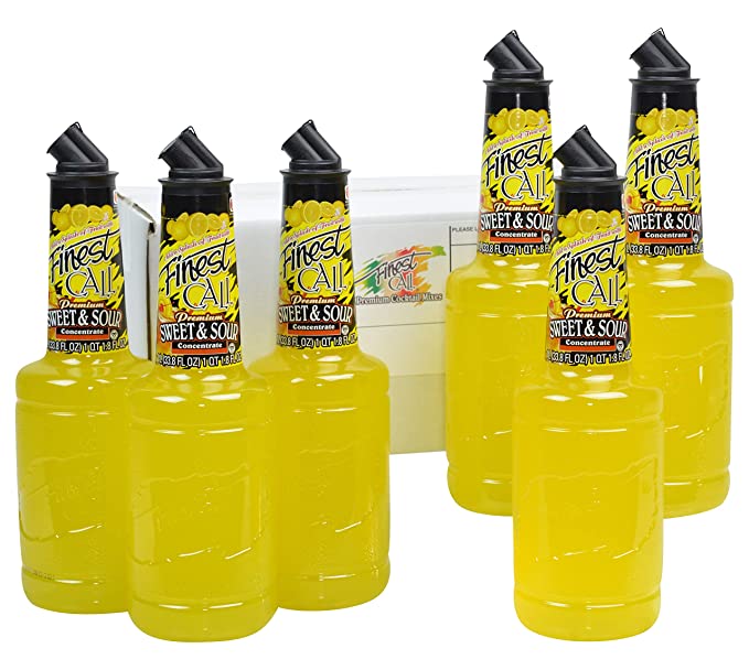 Finest Call Premium Sweet & Sour Concentrate Drink Mix, 1 Liter Bottle (33.8 Fl Oz), Pack of 6 - 045905399033
