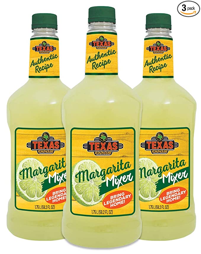  Texas Roadhouse Authentic Margarita Drink Mix, Ready to Use, 1.75 Liter Bottle (59.2 Fl Oz), Pack of 3  - 070491832060