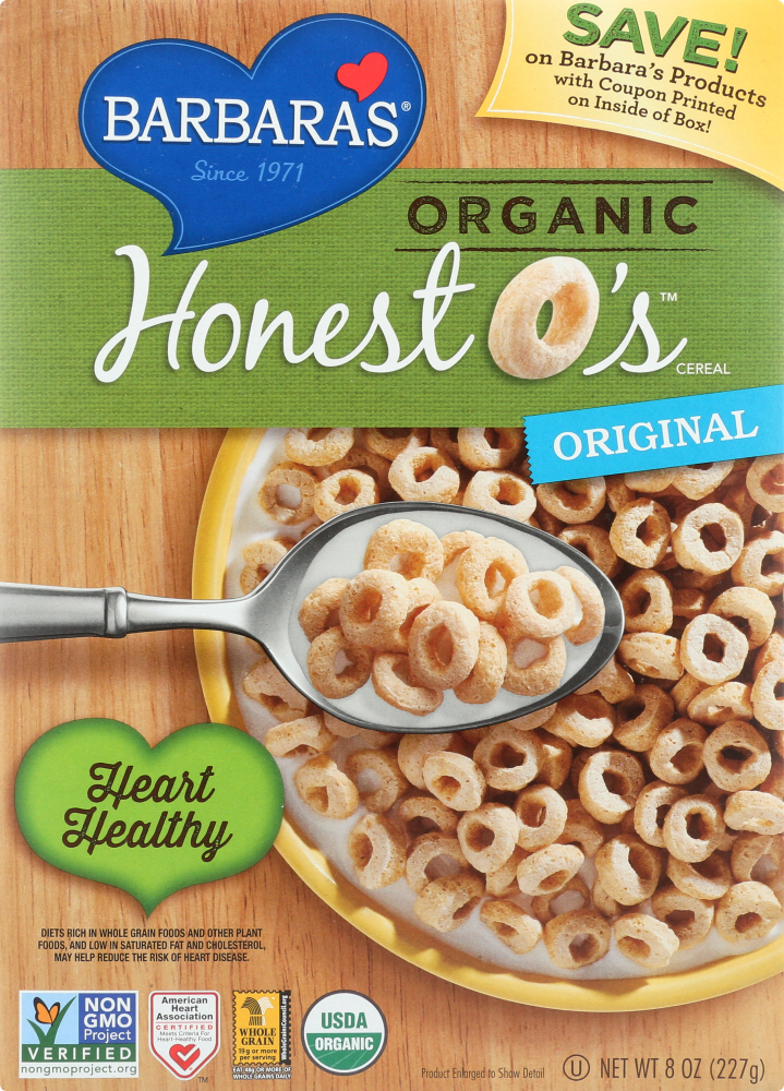 BARBARA’S: Honest O’s Cereal, Original, 8 oz - 0070617000564
