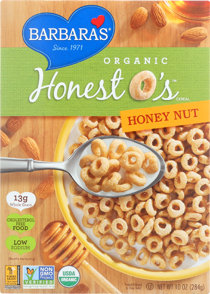 BARBARAS: Organic Honest O’s Cereal Honey Nut, 10 oz - 0070617006207