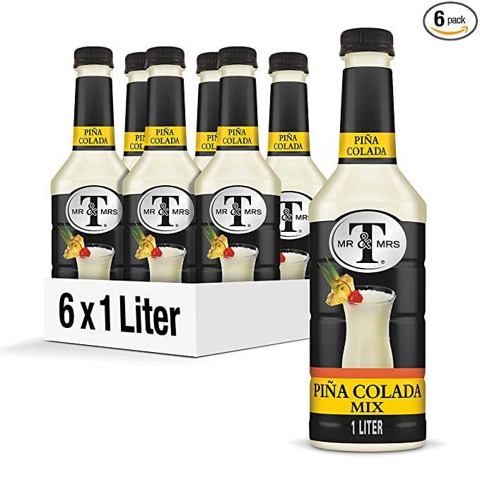 Mr & Mrs T Pina Colada Mix, 1 L bottles (Pack of 6) - 070655000502