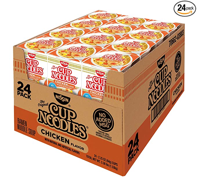 Nissin Chicken Cup Noodles, 2.25 Oz Each (Pack Of 24) - 767563335399