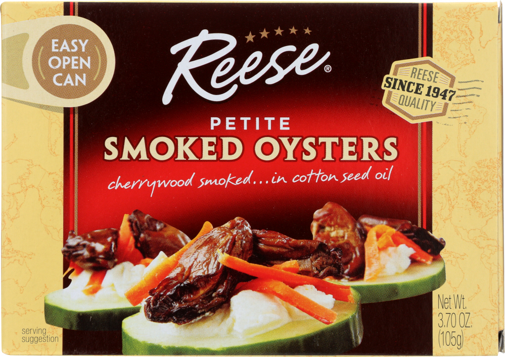 REESE: Smoked Oysters Petite, 3.7 oz - 0070670005759