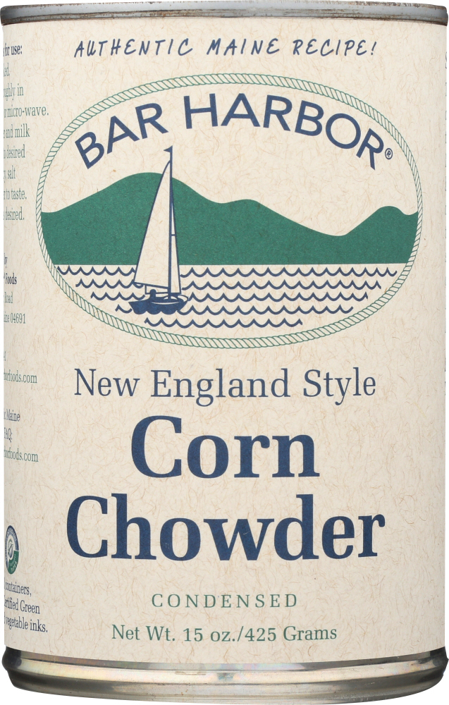 BAR HARBOR: New England Style Corn Chowder All Natural Condensed, 15 oz - 0070718001002