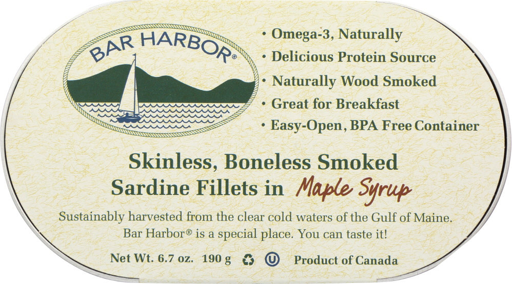 Skinless, Boneless Smoked Sardine Fillets In Maple Syrup, Sardine - solid