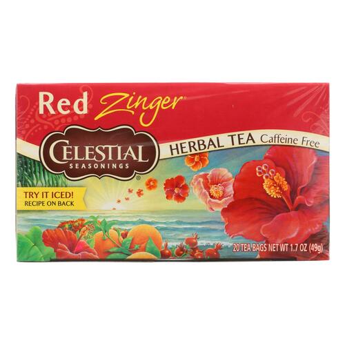 CELESTIAL SEASONINGS: Red Zinger Herbal Tea Caffeine Free, 20 bg - 0070734000027