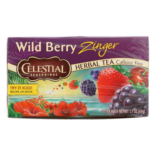Celestial Seasonings Herb Tea Wild Berry Zinger - 20 Tea Bags - Case Of 6 - 070734053351
