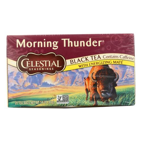 Celestial Seasonings Black Tea - Morning Thunder - 20 Bags - 070734070150