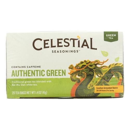 Celestial Seasonings Authentic Green Tea - Case Of 6 - 20 Bags - 070734070341