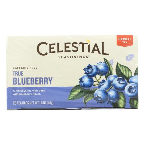 Celestial Seasonings Herbal Tea Caffeine Free True Blueberry - 20 Tea Bags - Case Of 6 - 070734070754