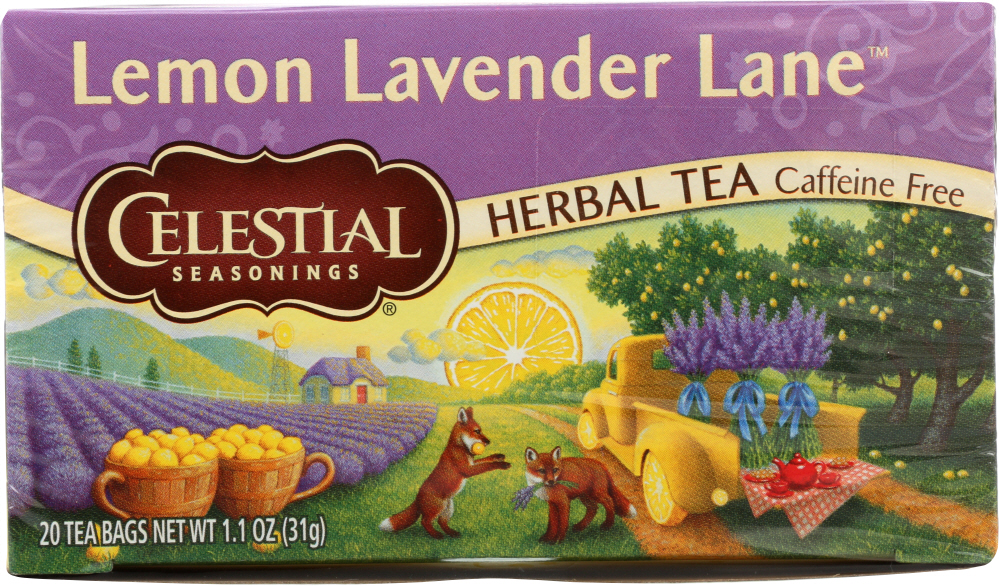 CELESTIAL SEASONINGS: Lemon Lavender Lane Herbal Tea Pack of 20, 1.1 oz - 0070734538520