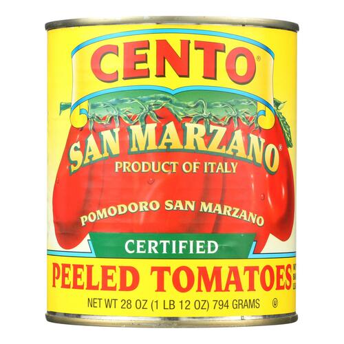 CENTO: Certified Peeled Tomatoes with Basil Leaf, 28 oz - 0070796400087