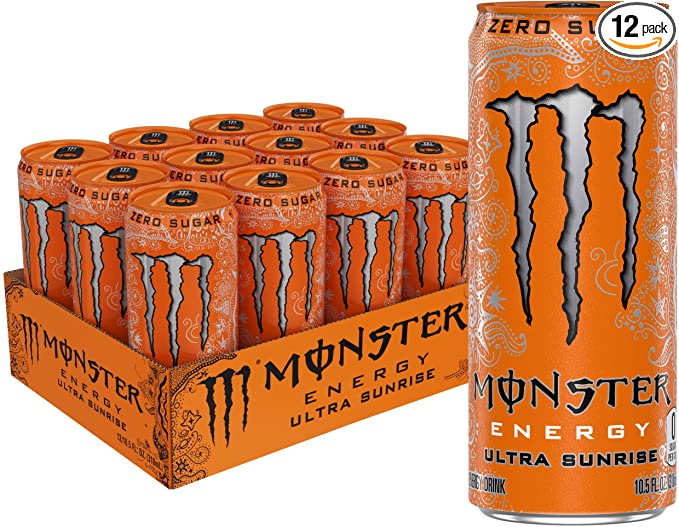 Monster Energy Ultra Sunrise, Sugar Free Energy Drink, 10.5 Ounce (Pack of 12) - 070847033172