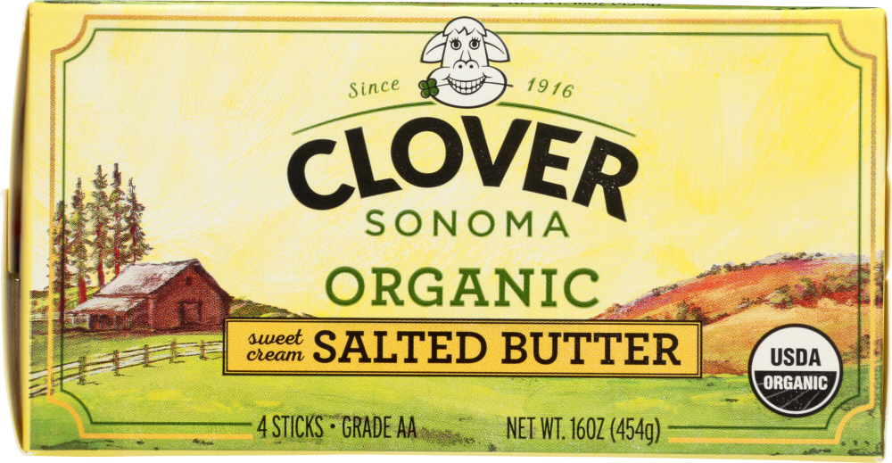 CLOVER SONOMA: Organic Salted Butter, 16 oz - 0070852991115