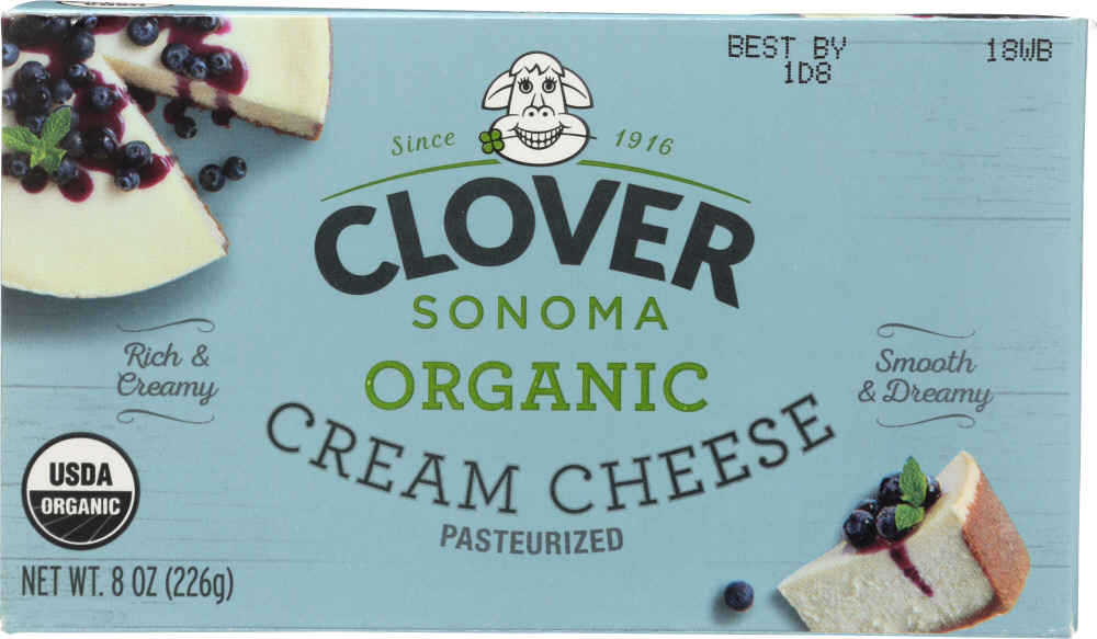 CLOVER SONOMA: Organic Cream Cheese, 8 oz - 0070852992952