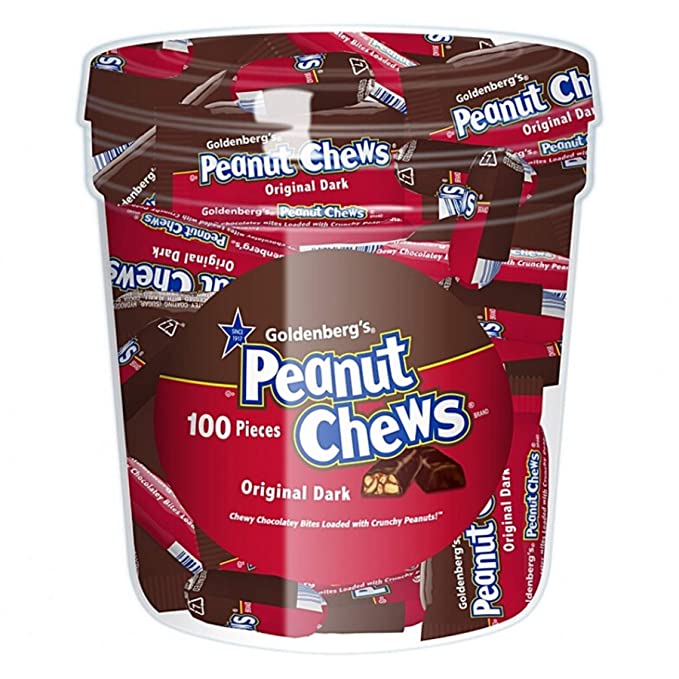  Peanut Chews Original Dark Chocolate, Bite size, 100 count Tub  - 070970911118