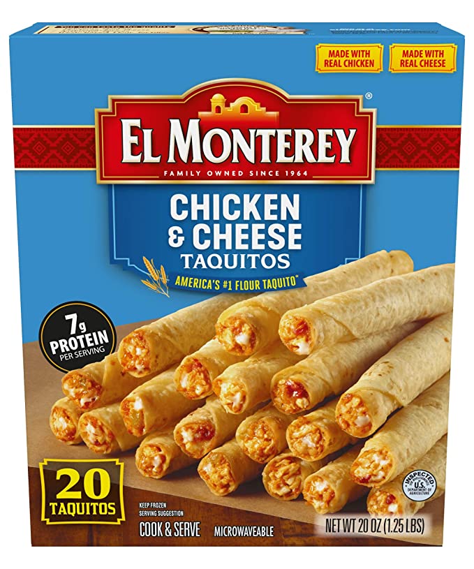  El Monterey Chicken and Cheese Flour Taquitos, 21 Pack  - 071007401404