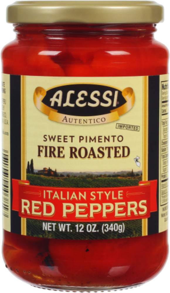 ALESSI: Italian Style Fire Roasted Red Peppers, 12 oz - 0071072003817
