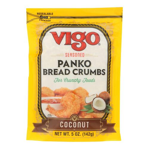 Vigo Coconut Seasoned Panko Bread Crumbs For Crunchy Foods Coconut - Case Of 6 - 5 Oz - 071072804902