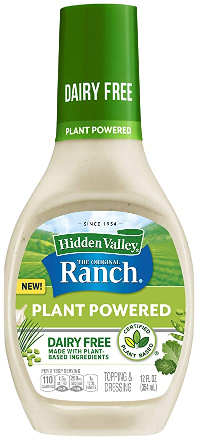 Hidden Valley The Original Ranch Plant Powered, Dairy Free, Ranch Salad Dressing and Topping, Gluten Free, 12 Fl Oz - 071100213997