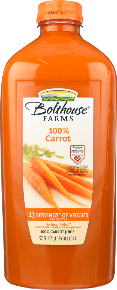 BOLTHOUSE FARMS: 100% Carrot Juice, 52 oz - 0071464200800