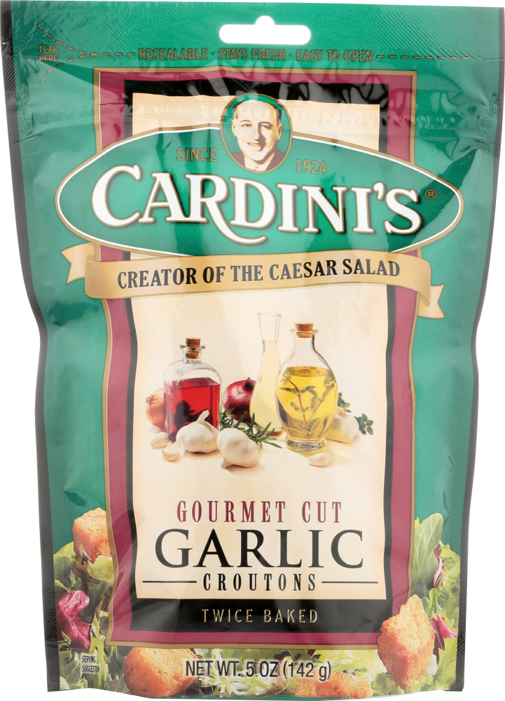 CARDINI’S: Gourmet Cut Garlic Croutons, 5 oz - 0071475015011