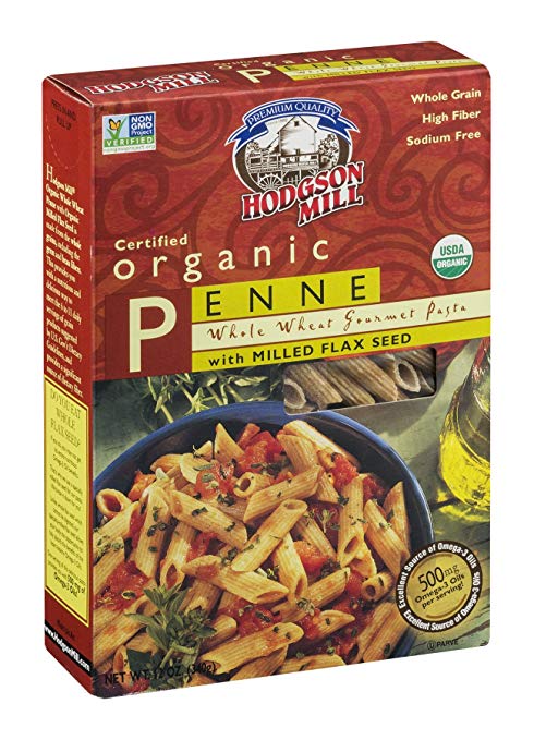 HODGSON MILL: Pasta Whole Wheat Flax Penne Organic, 12 oz - 0071518000547