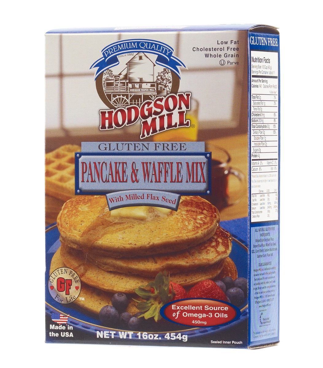 HODGSON MILL: Gluten Free Pancake & Waffle Mix with Flax Seed, 16 oz - 0071518021108