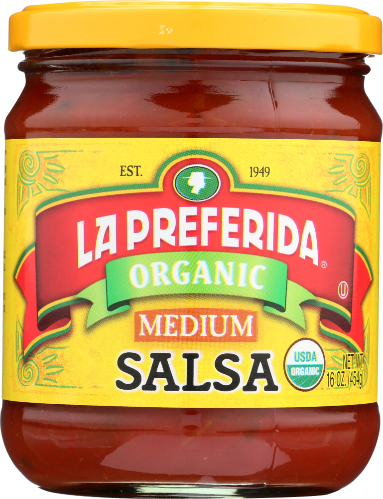 LA PREFERIDA: Organic Medium Salsa, 16 oz - 0071524159062