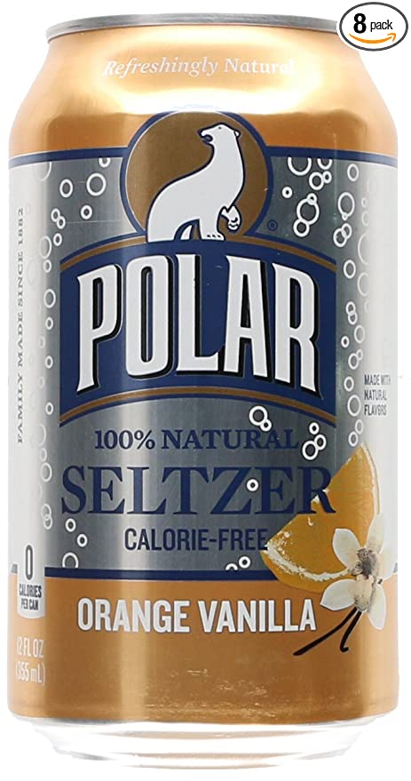  Polar Seltzer Water, Orange Vanilla, 12 fl oz (Pack of 8)  - 071537001617