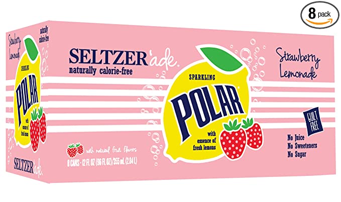 Polar Strawberry Lemonade Seltzer'ade, 12 Fluid Ounce (Pack of 8) - 071537003819