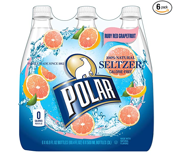  Polar Seltzer Ruby Red Grapefruit, 16.9 Fluid Ounce (Pack of 6)  - 071537039252