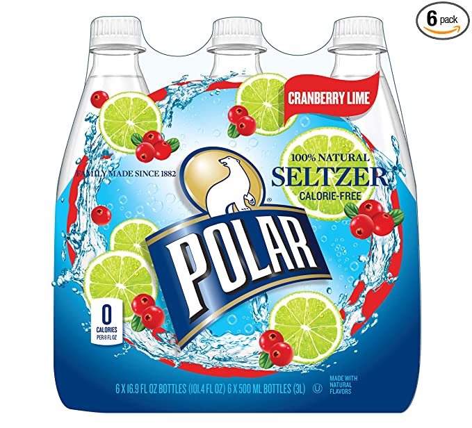 Polar Seltzer Cranberry Lime, 16.9 Fluid Ounce (Pack of 6) - 071537039429