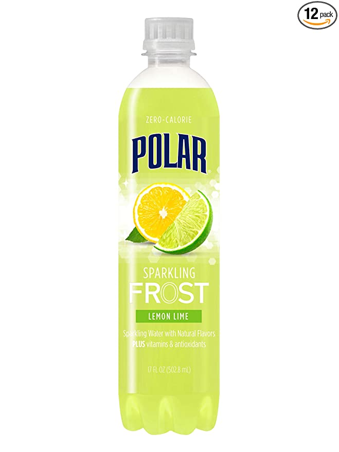  Polar Beverages Frost Sparkling Water, Lemon Lime, 17 Fluid Ounce (Pack of 12)  - 071537142563