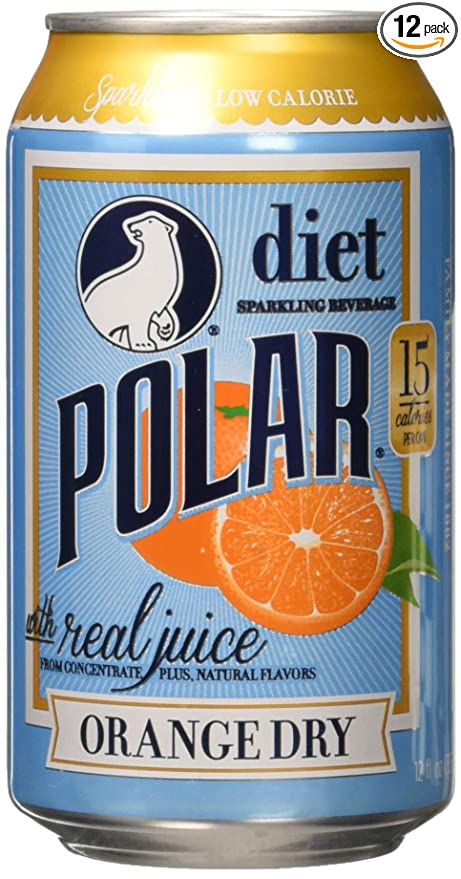 Polar Beverages Dry Juice, Orange, 12 Fluid Ounce (Pack of 12) - 071537201666