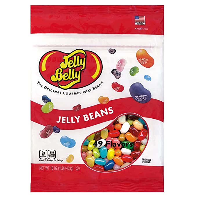  Jelly Belly 49 Assorted Flavors Jelly Beans - 1 Pound (16 Ounces) Resealable Bag - Genuine, Official, Straight from the Source  - 071570003241