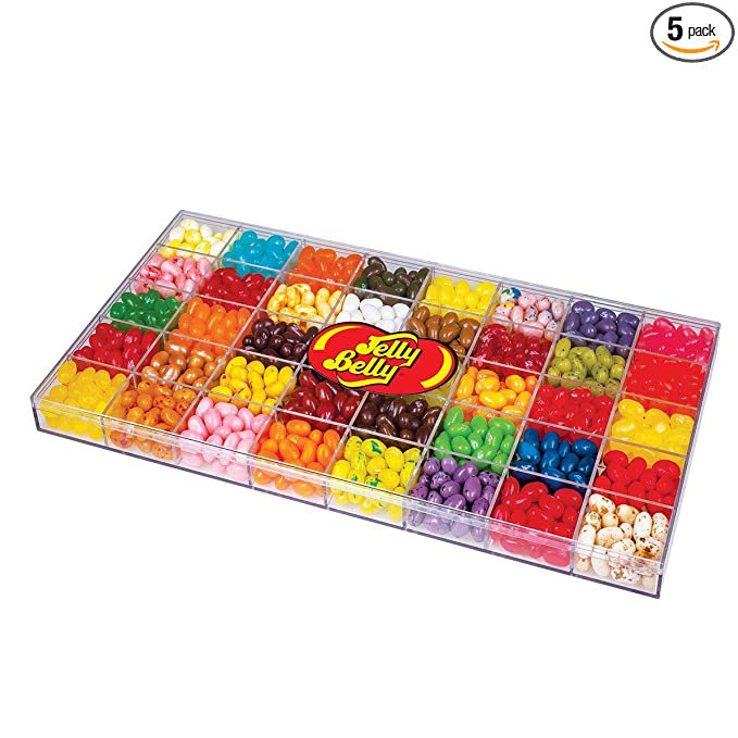 Jelly Belly 40-Flavor Clear Gift Box 5 Count Case - Official, Genuine, Straight from the Source - 071570648756