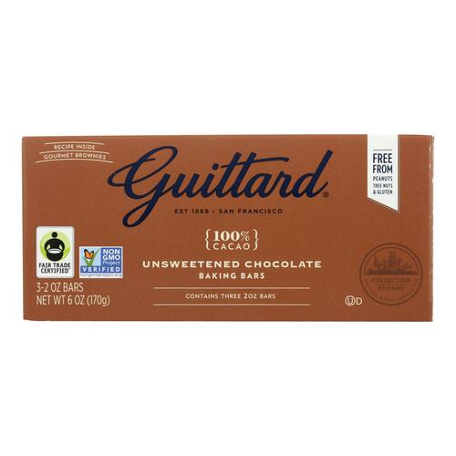 Guittard Chocolate Baking - Unsweetened - Case Of 12 - 2 Oz. - 071818710108