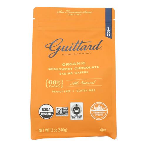 Guittard Chocolate Baking Wafers - Organic - 66% Semisweet - Case Of 8 - 12 Oz - 071818766006