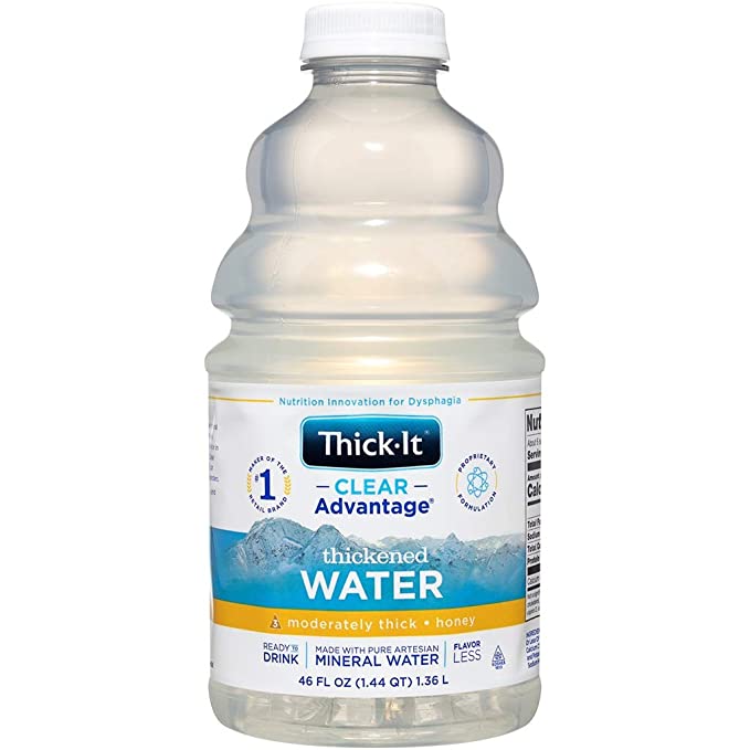  Thick-It AquaCareH2O Beverages Thickened Water - Honey Consistency, 46 oz Bottle  - 072058610586