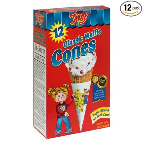  Joy Classic Waffle Cones, 7-Ounce Packages (Pack of 12)  - 072092012124