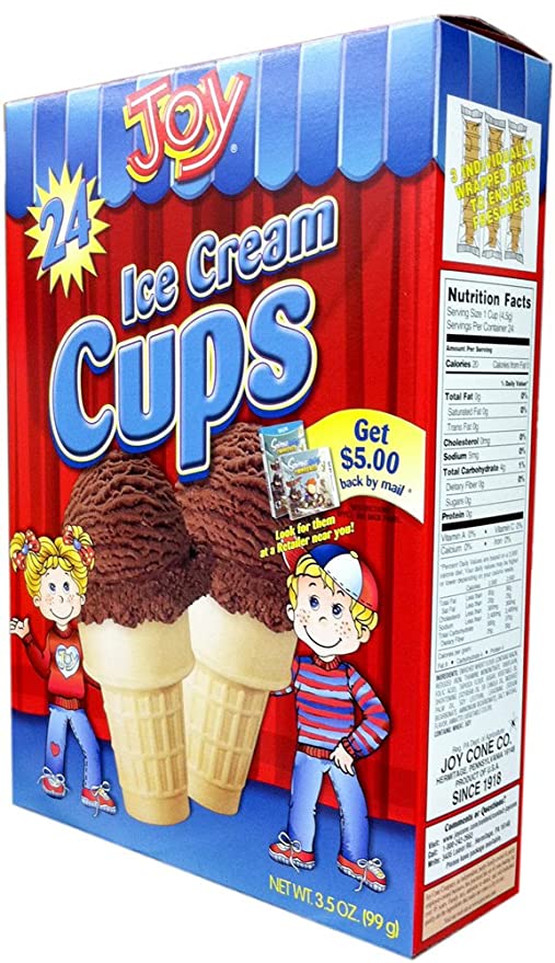  Joy Cone 24-Count Ice Cream Cups 3.5oz (6 Pack)  - 072092024240