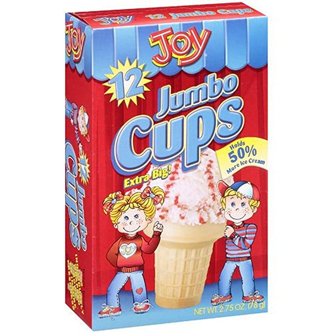  JOY JUMBO CAKE ICE CREAM CONES 2.75 OZ  - 072092424125